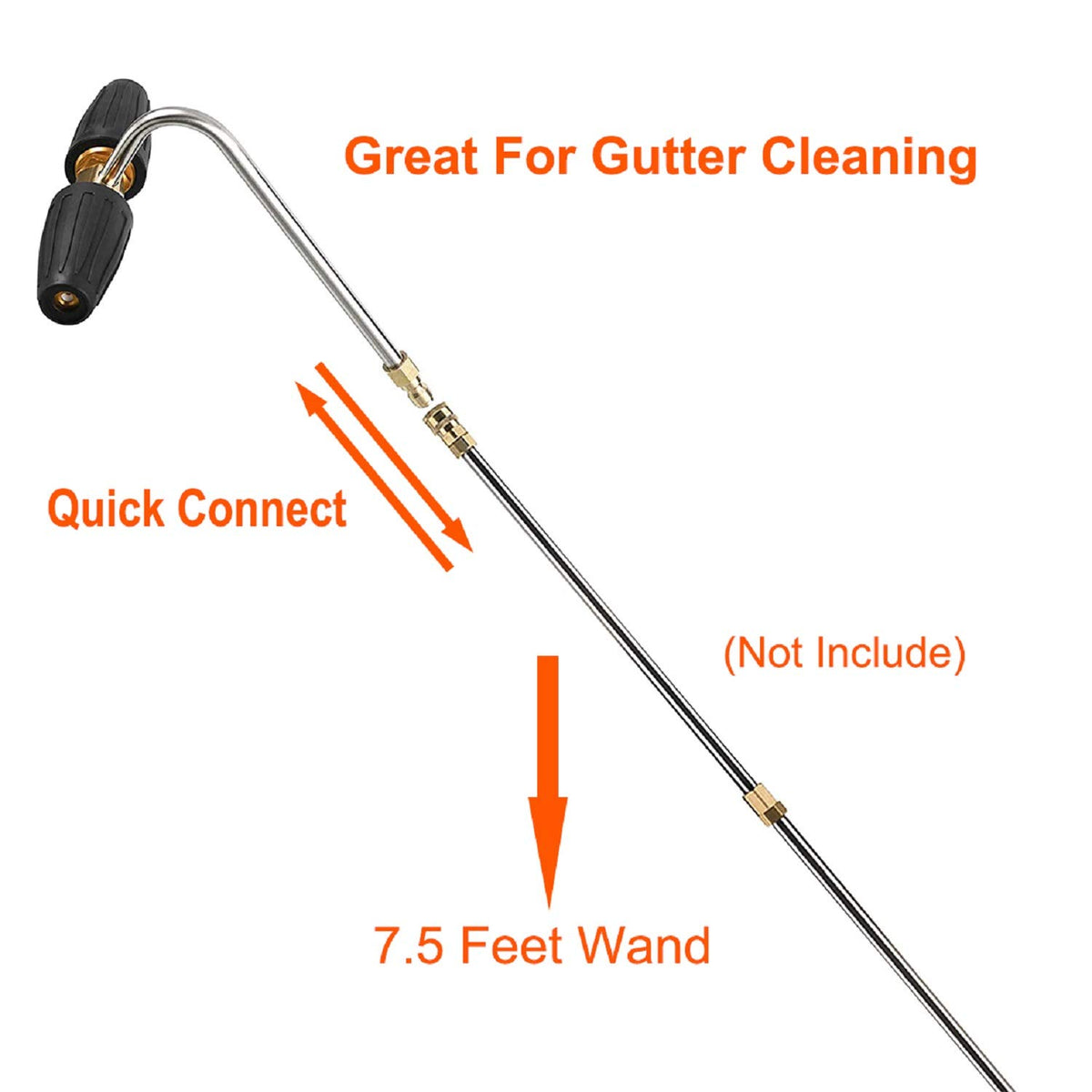 RIDGE WASHER gutter cleaner quick disconnect for easy setup