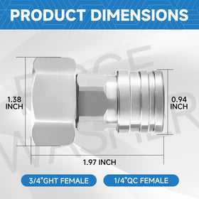 RIDGE WASHER quick connect interface enables easy attachment to foam cannons and nozzles.