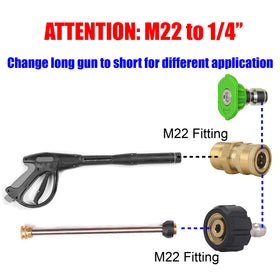 RIDGE WASHER quick connect plug to M22-14mm female shows easy install for fast setup.