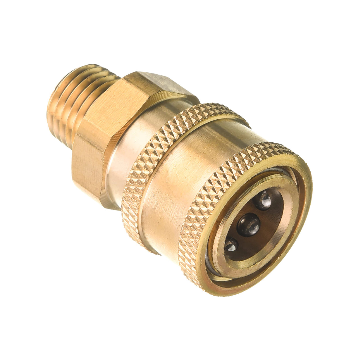 RIDGE WASHER quick-connect to male NPT thread view illustrating easy assembly.