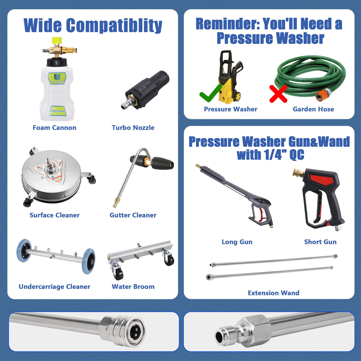 RIDGE WASHER two wands set allows continuous cleaning without swapping poles