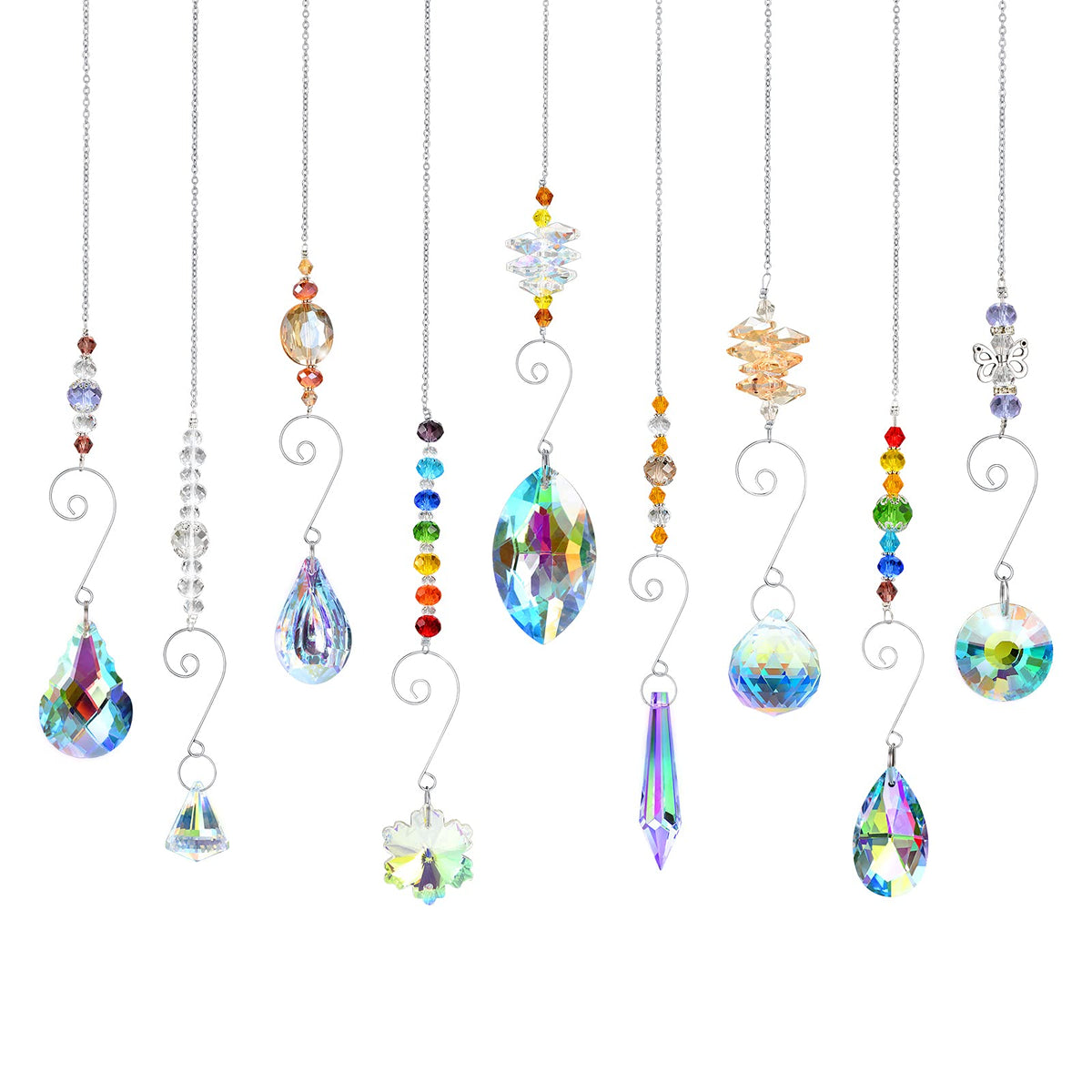 RIFNY crystal suncatcher with glass beads creating colorful rainbows in sunlight
