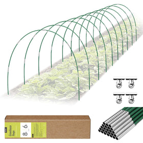 Rifny garden hoops kit setup demonstrates modular frame ready for netting.