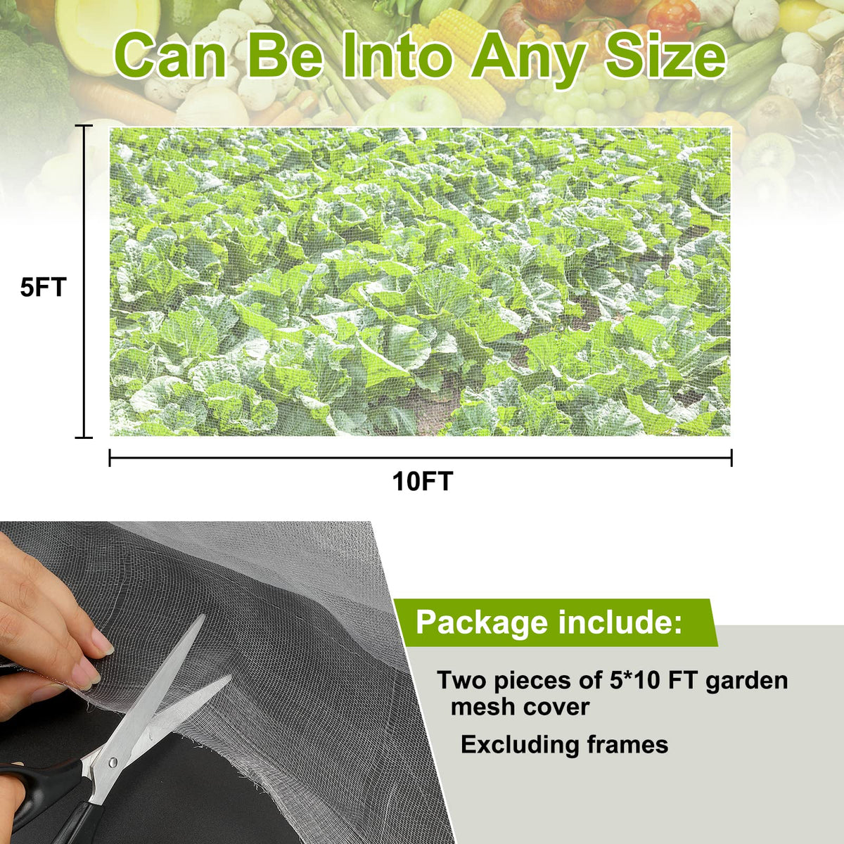 RIFNY 2-pack installation-ready netting suits raised beds and greenhouses.