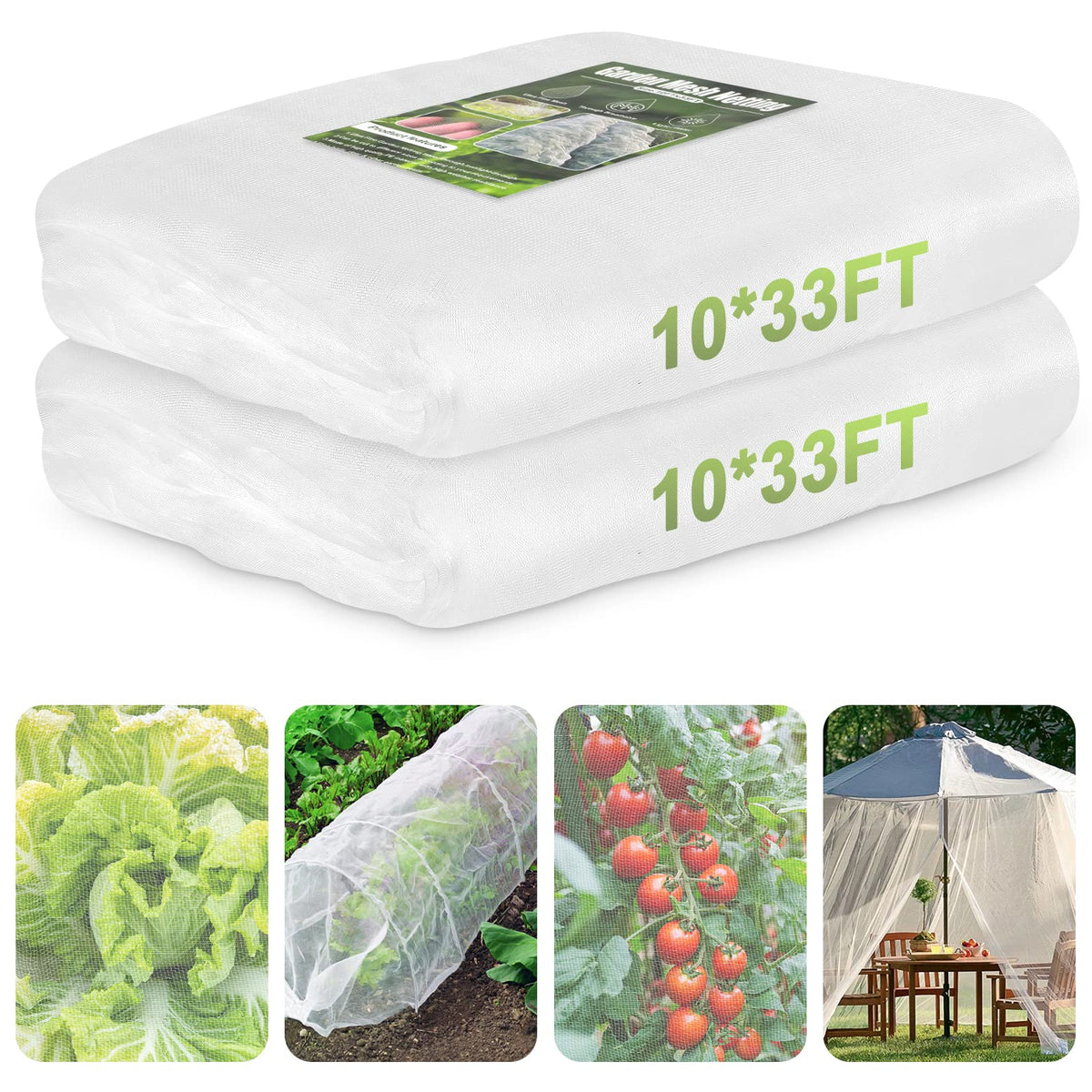 RIFNY garden netting ultra-fine mesh 2-pack protects crops while letting light through