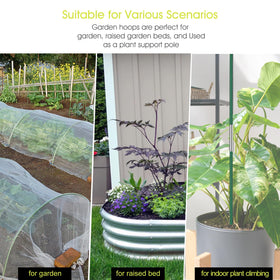 Rifny garden tunnel application with netting protects vegetables and flowers.