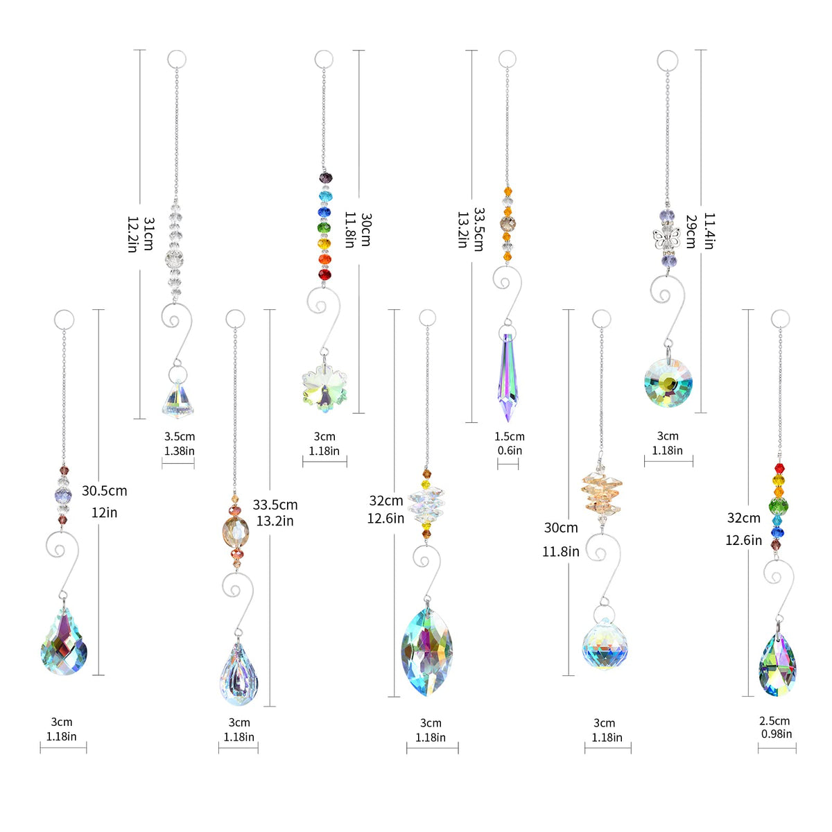 RIFNY 9-pack sun catchers suit home, office, garden decor with playful light