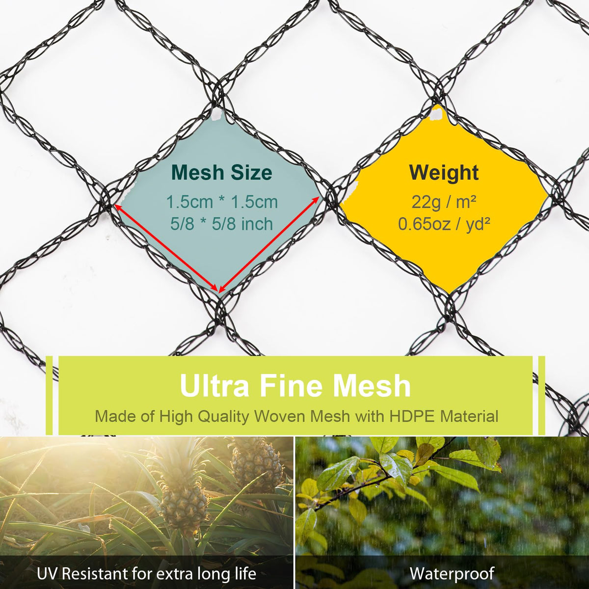 RIFNY landscape staples securely anchor the netting to soil.