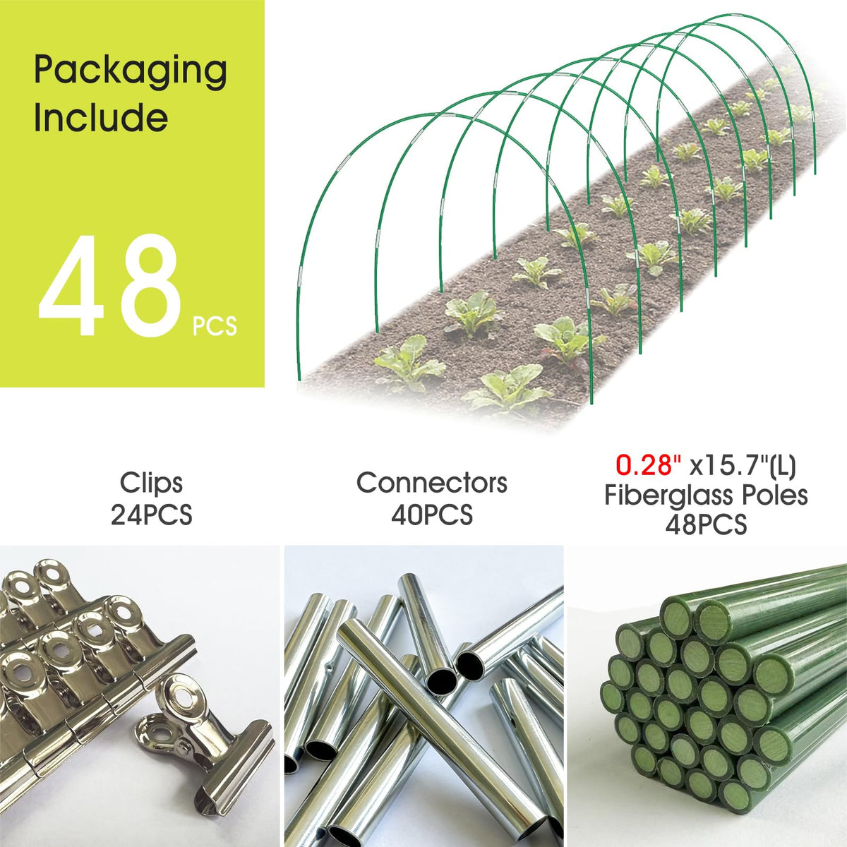 DIY garden tunnel created with hoops extends growing season and provides shade.