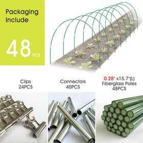 DIY garden tunnel created with hoops extends growing season and provides shade.