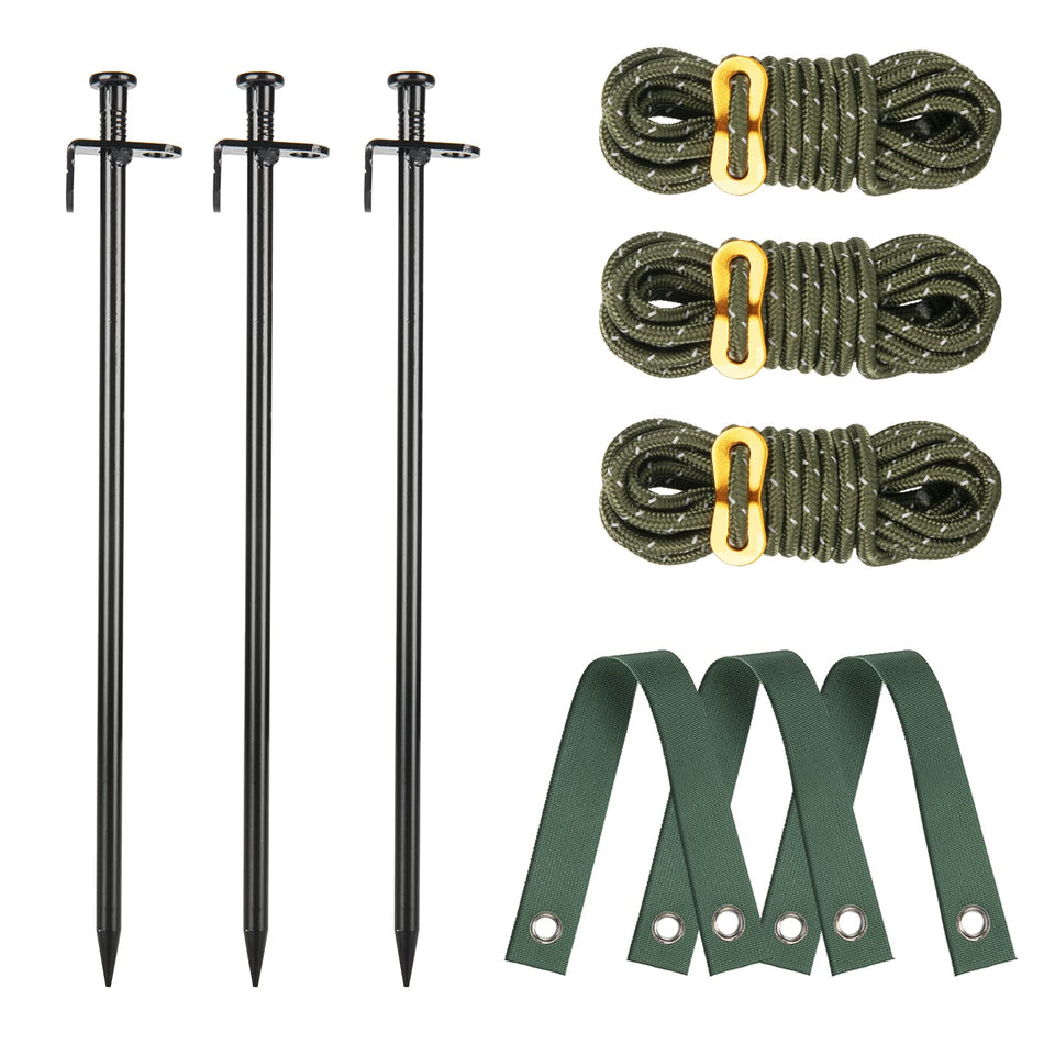 RIFNY heavy duty tree stake kit with 11.8-inch stakes stabilizes young trees