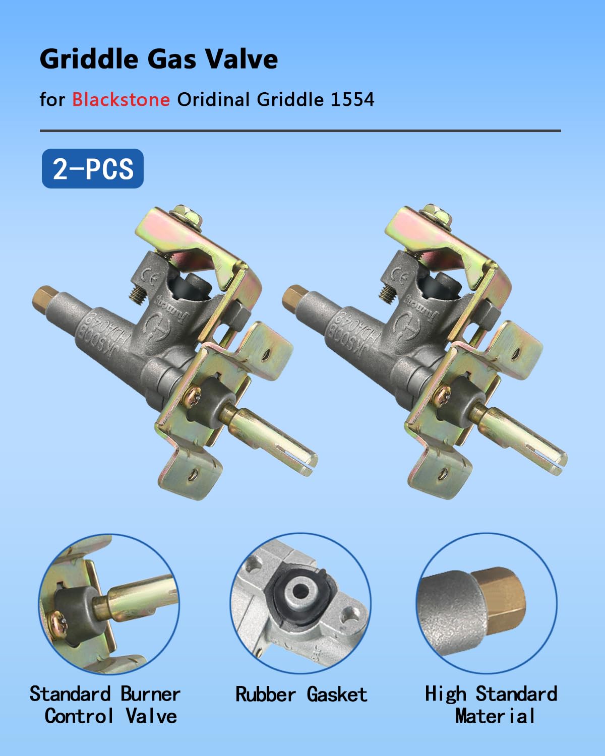 Rigshru gas valve detail for Blackstone griddle with smooth on/off control
