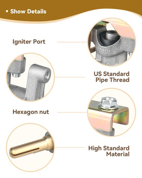 Rigshru LP propane flow valve demonstrates precise flame control and efficient heat.