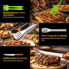 RIKOJUXI silicone basting brush for even sauce application.