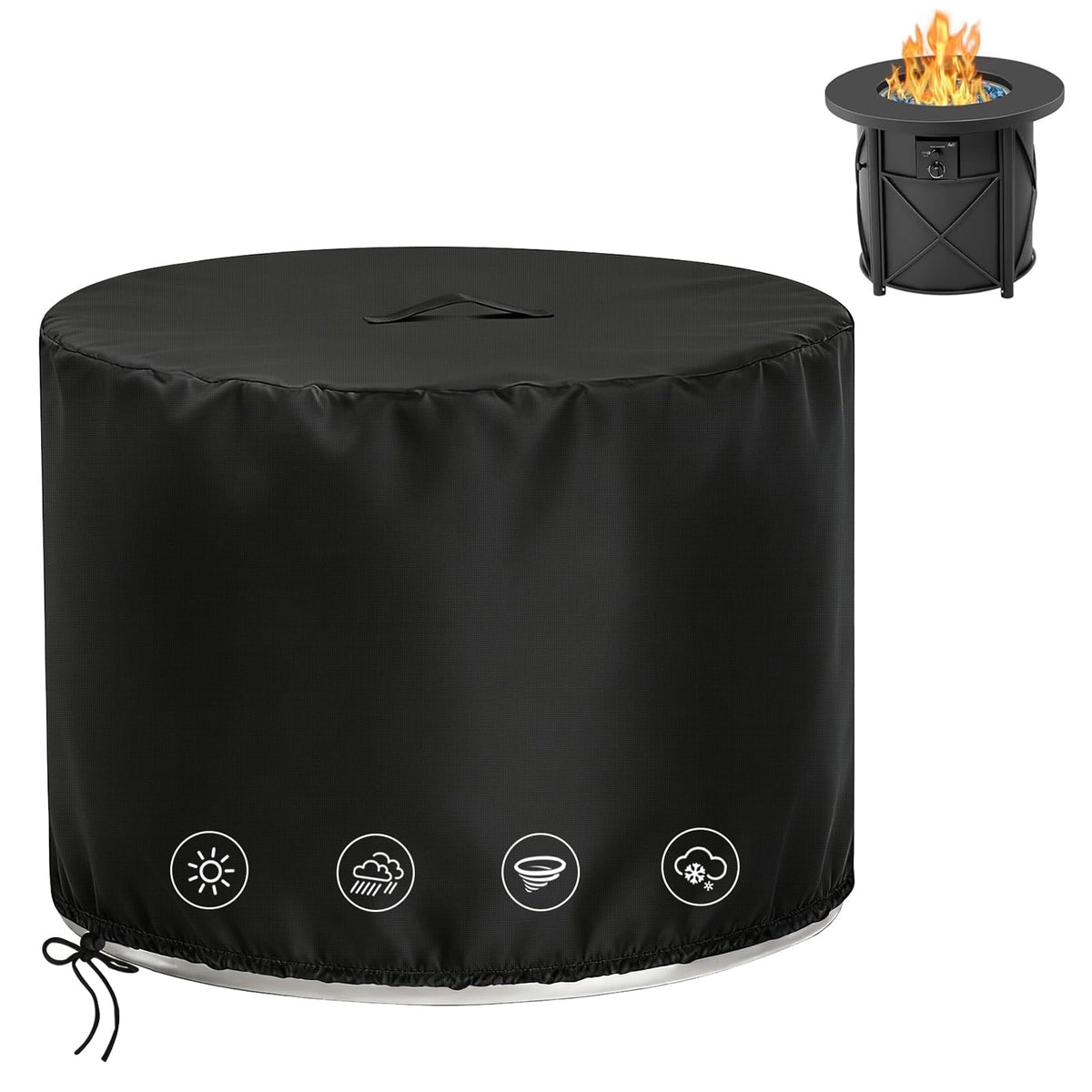 Rilime fire pit cover 30x25 round fits Bali Outdoors, protects from weather and debris