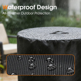 Rilime cover top handle for easy removal before lighting the fire pit