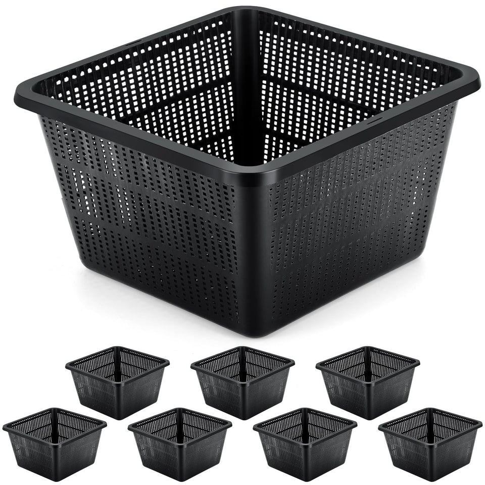 RimCereal eight-pack aquatic plant baskets for a lush pond setup.
