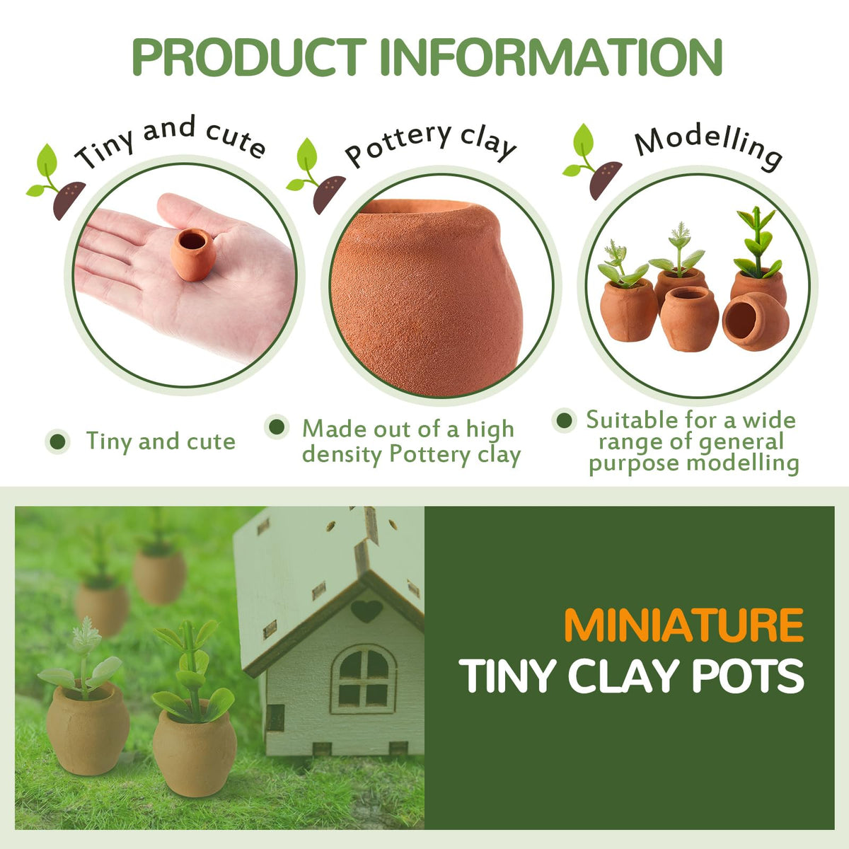 RimCereal dollhouse mini terracotta pots for tiny garden scenery