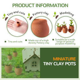 RimCereal dollhouse mini terracotta pots for tiny garden scenery