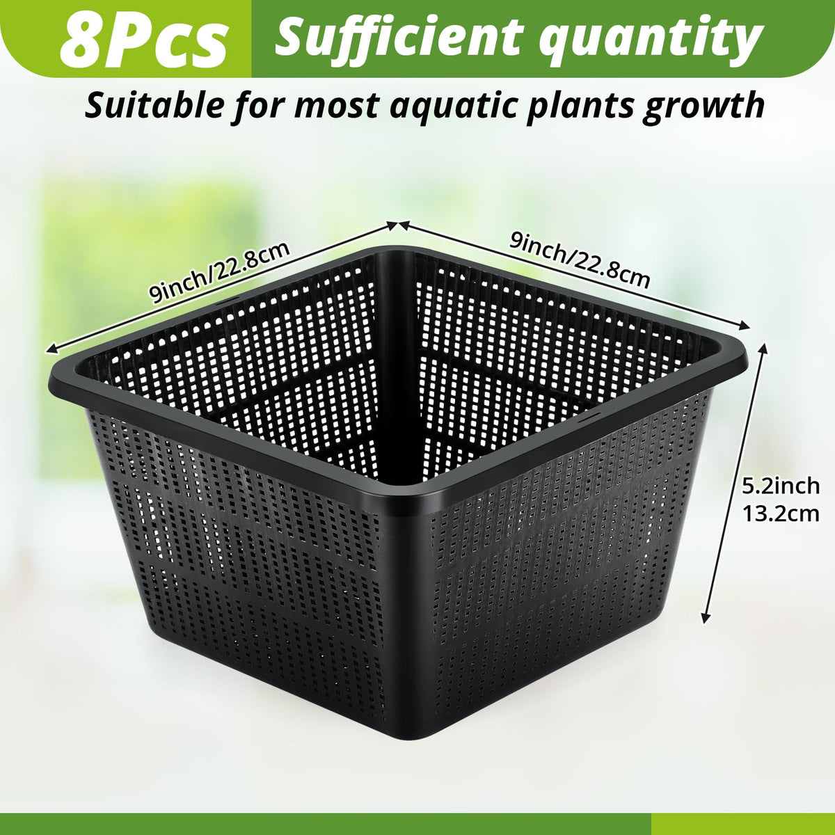 RimCereal flat-bottom baskets providing stable pond placement and easy planting.