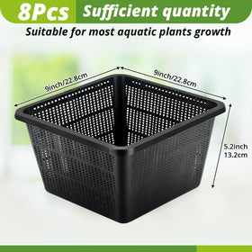 RimCereal flat-bottom baskets providing stable pond placement and easy planting.
