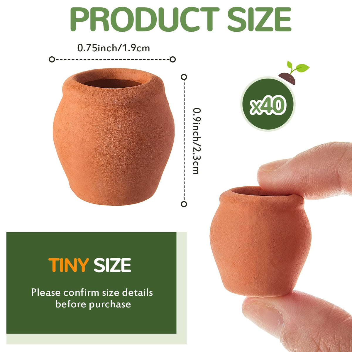 RimCereal mini terracotta pots 0.9-inch perfect for small succulents