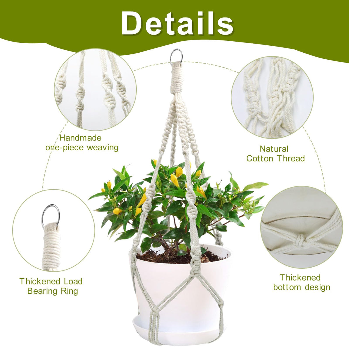 Rimoev macrame plant hanger handcrafted cotton offers soft tactile feel