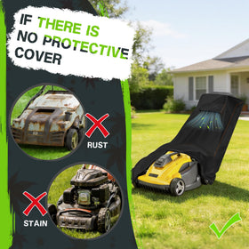 Rimwig oxford cloth durability protects mower from harsh elements.
