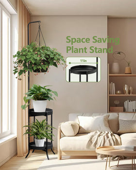 RINBOU 2-tier design supports multiple pots on a sturdy rustproof frame