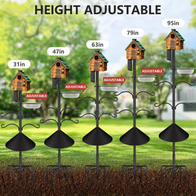 RINLAIN bird feeder pole garden scene welcomes fluttering visitors to your yard.