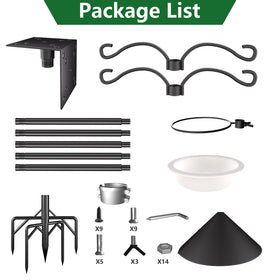 RINLAIN bird feeder pole mount platform provides a secure perch for feeders or houses.