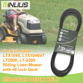 Rinlius half-inch width belt close-up highlights sturdy construction for mowing.