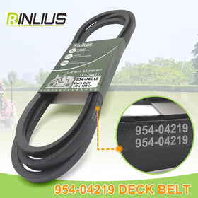 Rinlius deck belt installed on a lawn tractor deck for smooth operation.
