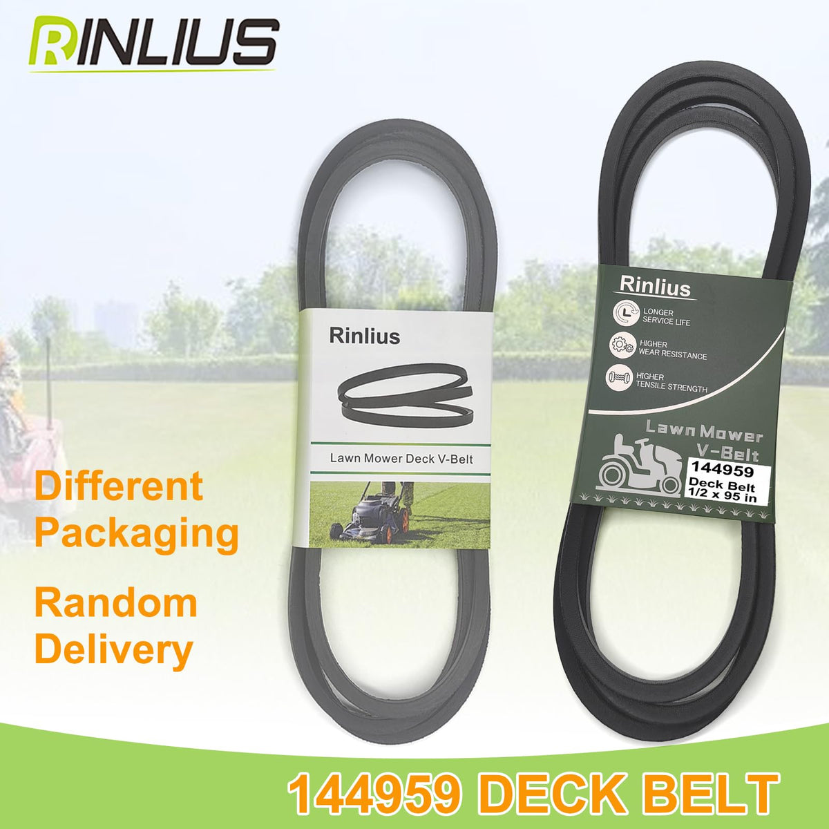 Rinlius Husqvarna Poulan compatibility image shows versatile belt replacement option