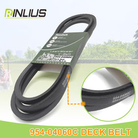 Diagram showing Rinlius deck belt fit on a 42-inch mower deck