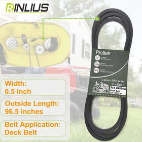 OEM-replacement Rinlius belt matching Deere, Craftsman, Cub Cadet units