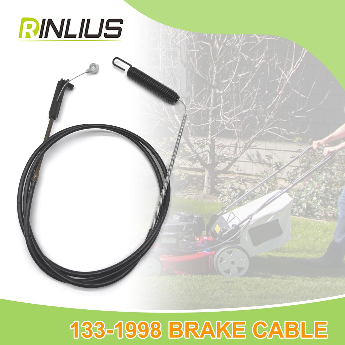 Rinlius brake cable with 78-inch overall length for extended mowing sessions.