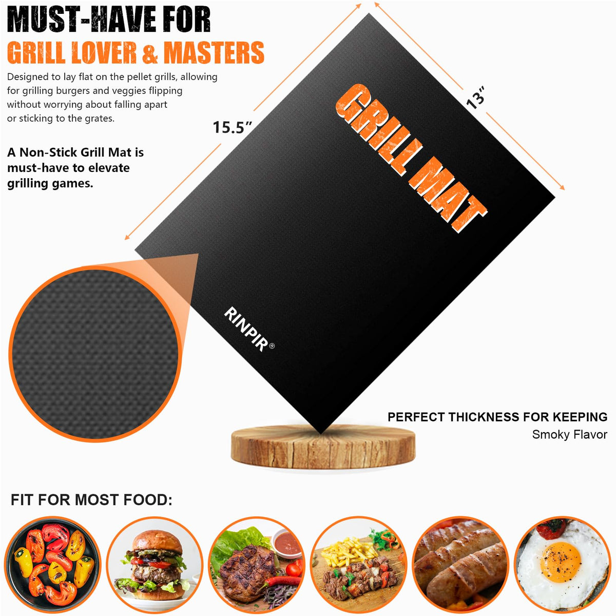 RINPIR 31pcs meat thermometer, helps monitor doneness accurately.