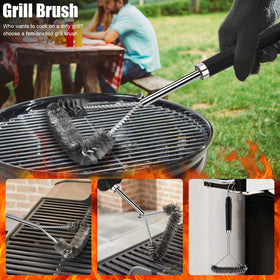 RINPIR 31pcs BBQ tongs, durable locking design for secure handling.