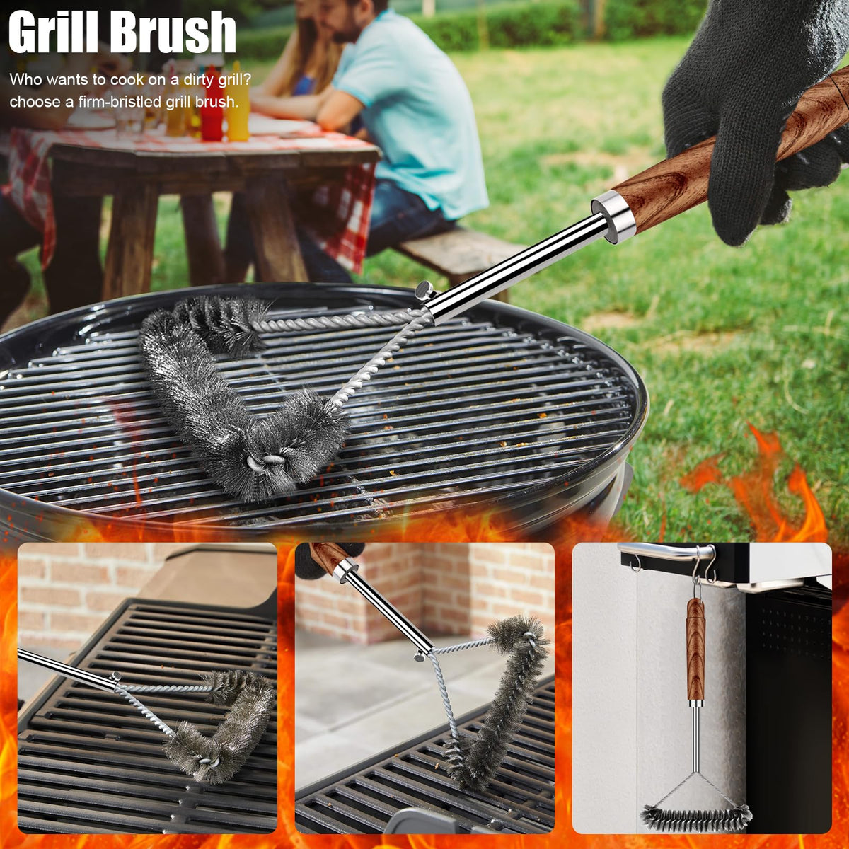 RINPIR thick stainless steel tools deliver durability for long-lasting grilling sessions.