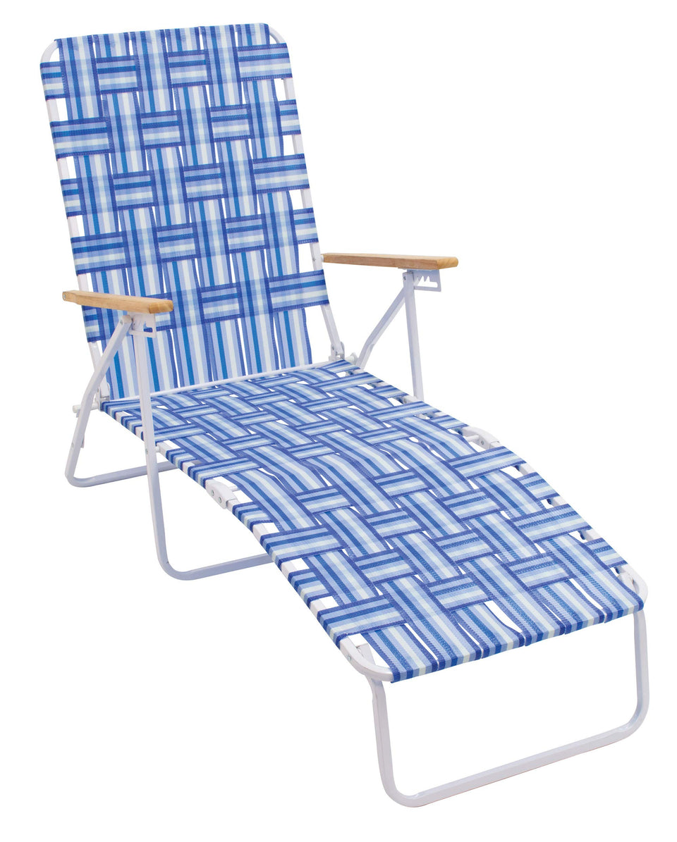 RIO BEACH Camp & GO 4-Position Lawn Chair opened for relaxed beach lounging