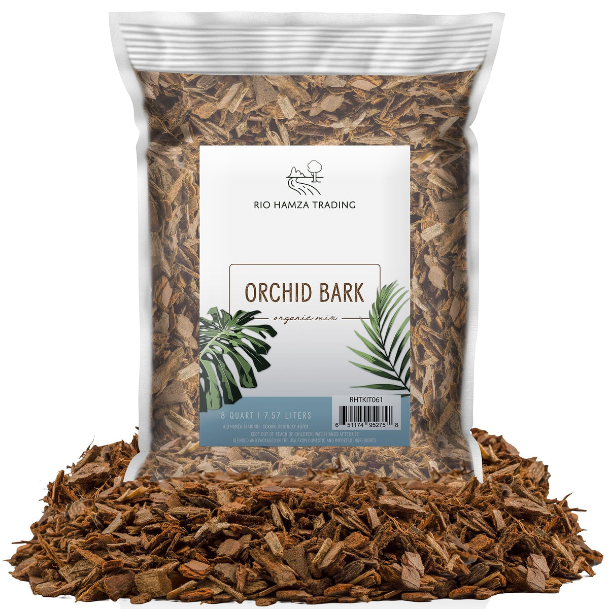 Rio Hamza Trading orchid bark 8 quarts bag for easy orchid repotting.