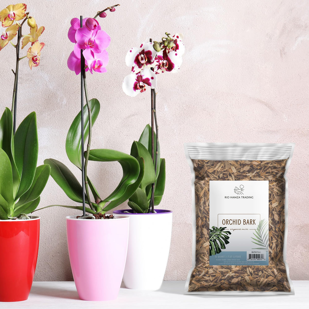 Rio Hamza Trading orchid bark close-up texture highlights natural, breathable particles.