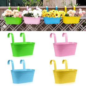 RIOGOO flower pots four color set for balcony display and vibrant greenery.