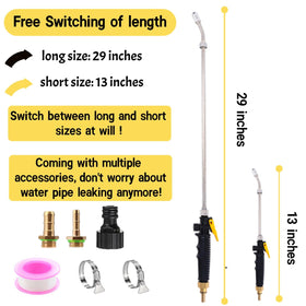 Riomhorry adjustable nozzle for strong stream or fine spray.