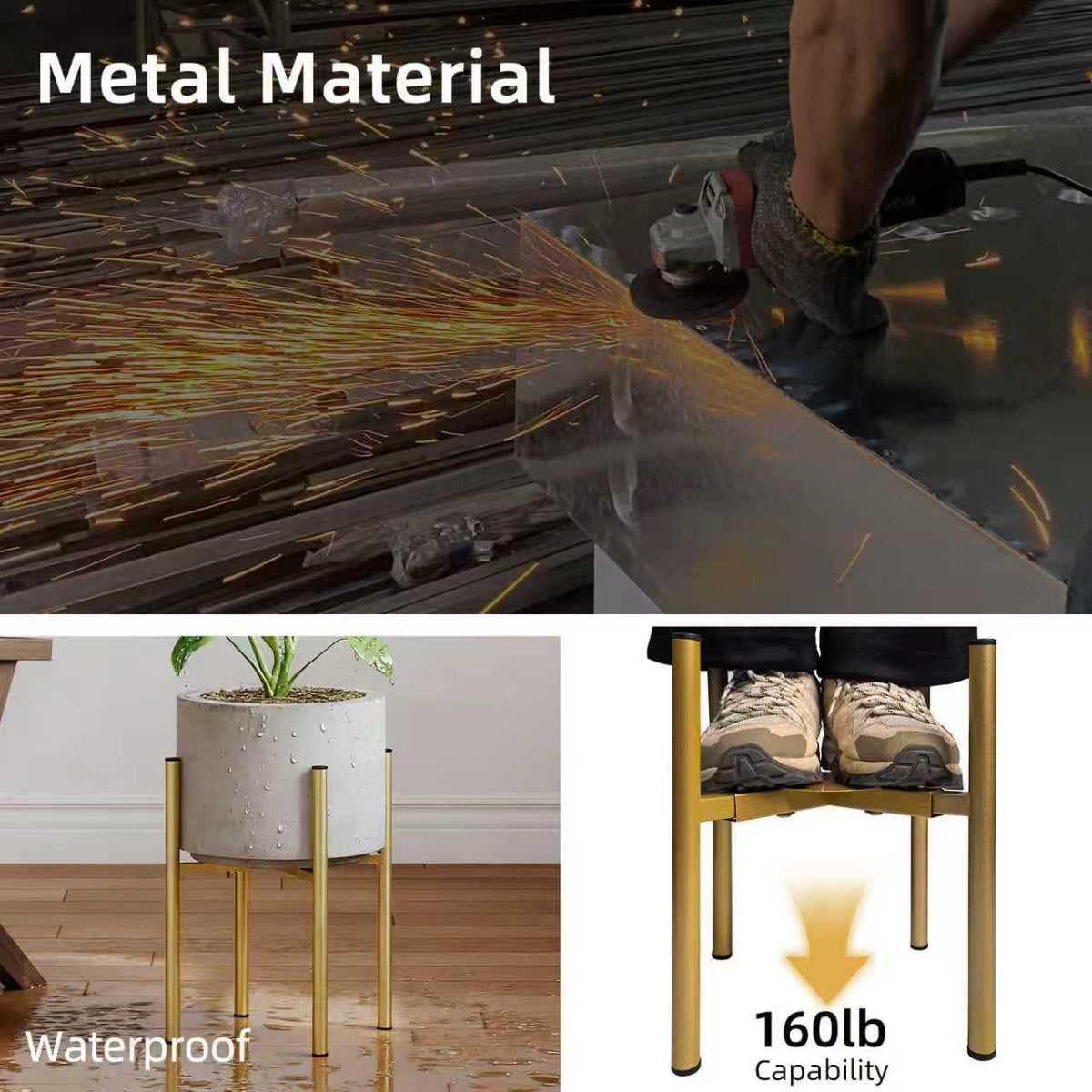 Rioneta corner-space-saving stand fits tight corners in homes.