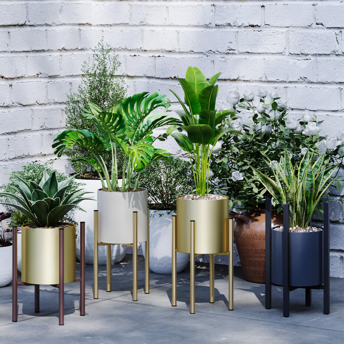 Rioneta heavy-duty metal construction holds up to 160 lb securely.