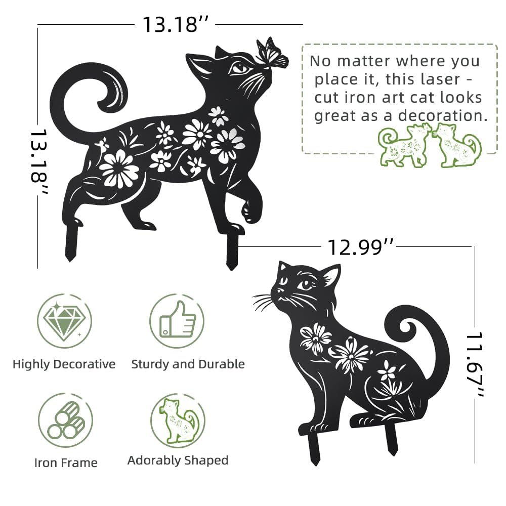 Rioneta memorial cat garden stake honors loved furry companions.