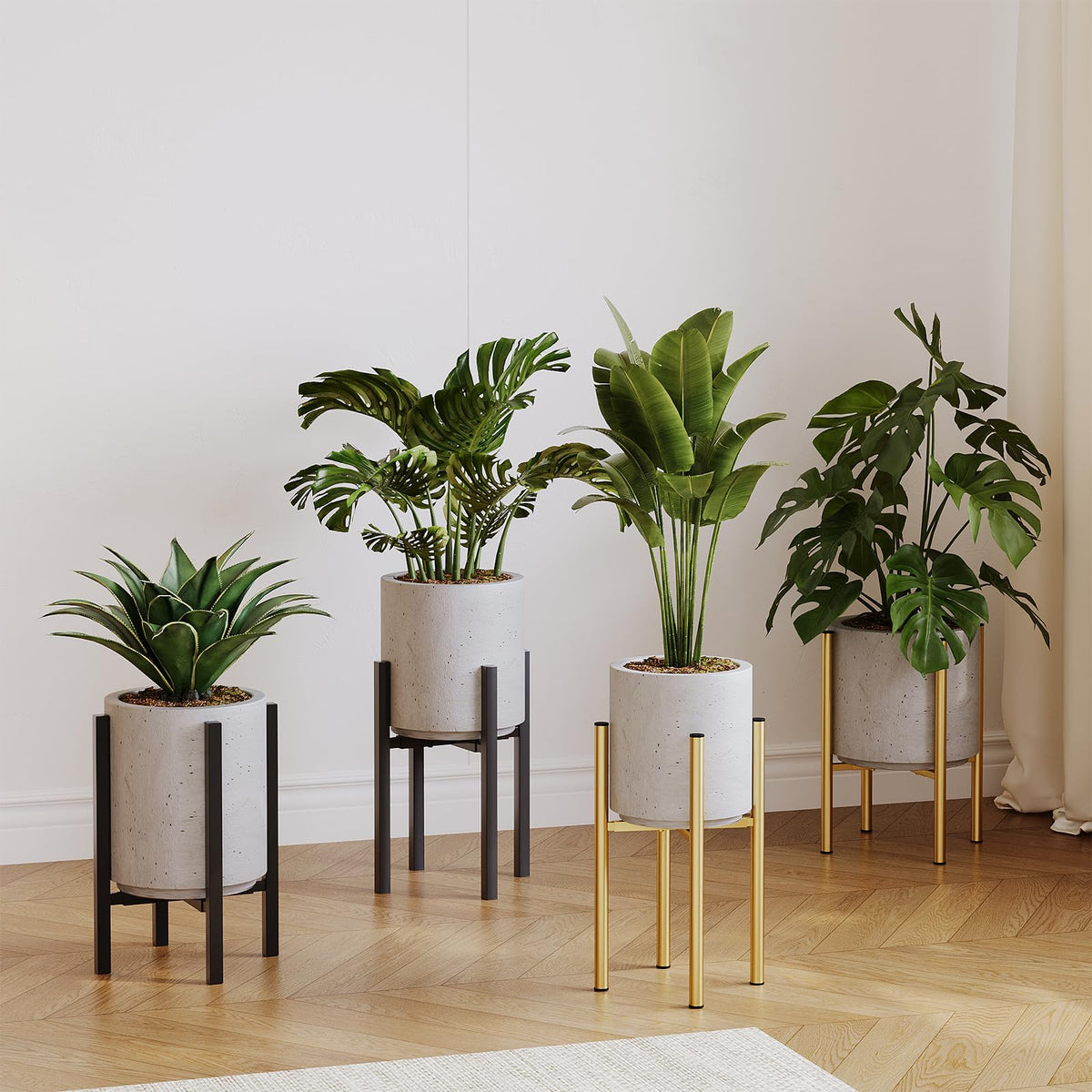 Rioneta mid-century black design complements living rooms and patios.