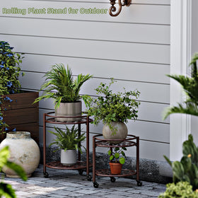 Rioneta rolling plant stand designed for 11-inch pots for larger plants.